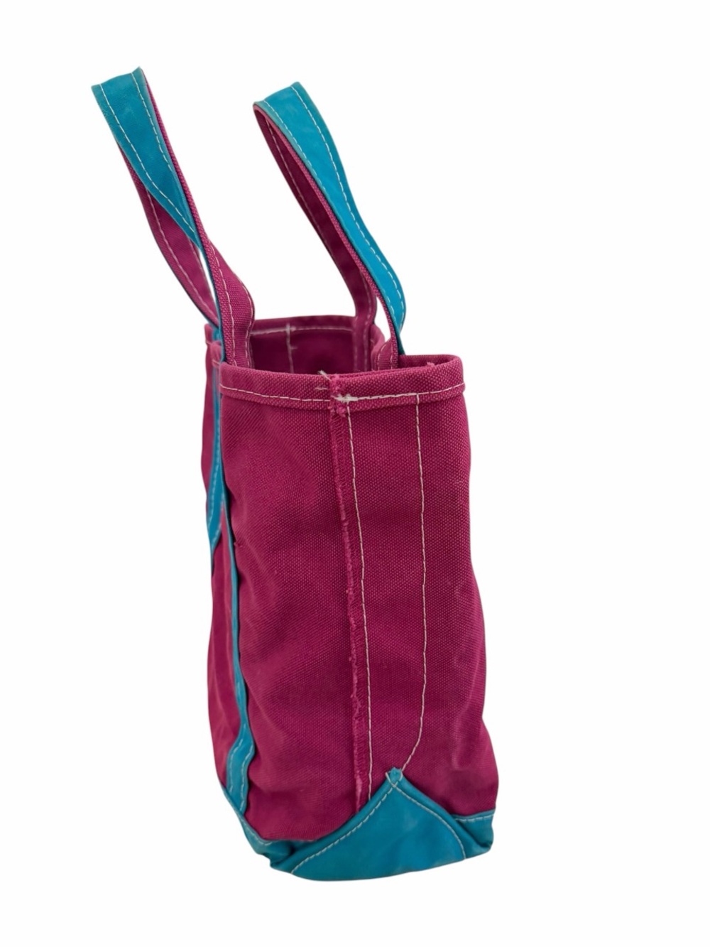 Vintage LL Bean Boat and Tote Medium Plum Teal Canvas Bag Made in USA - Picture 5 of 13